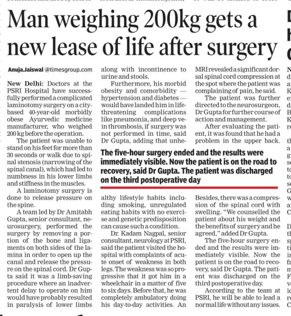 Man weighing 200kg gets a new lease of life after surgery